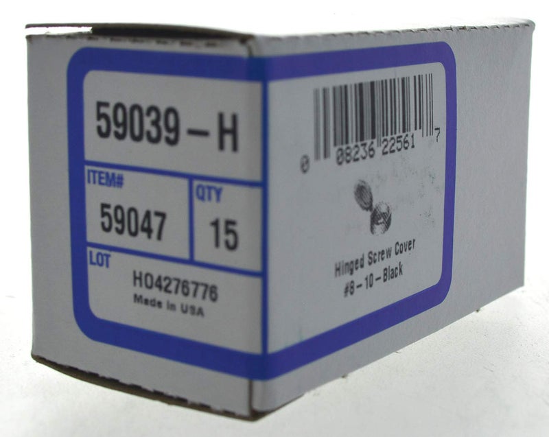 Hillman غطاء براغي المفصلات هيلمان 59047 رقم 8/رقم 10، أسود، 15 حزمة - Image 3